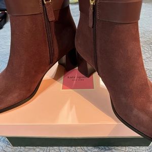 suede boots in Cherrywood - kind of a burgundy brown color